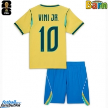 Brasil Vinicius Junior #10 Hjemmedraktsett Barn VM 2026 Kortermet (+ Korte bukser)